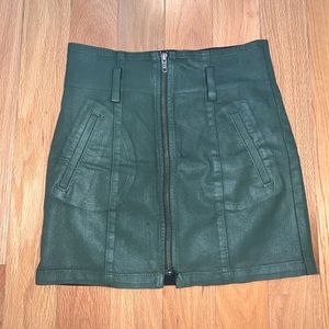 Carmar Green Waxed Mini Skirt